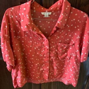 American eagle collared shirt with flower print